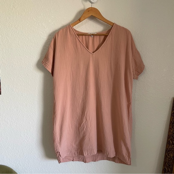 Madewell Dresses & Skirts - Madewell Cotton Gauze Tunic Dress Coverup Antique Coral Peach Size Small Loose
